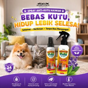 Anti Flea Spray | Flea Remover [Spray Kutu herbal Base Selamat Untuk Kucing Kitten & Dewasa]