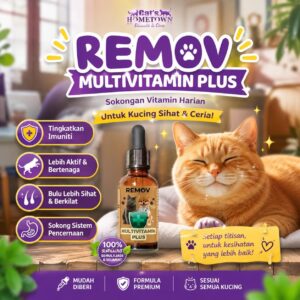 REMOV MULTIVITAMIN PLUS 20ML | TAMBAH SELERA MAKAN KUCING